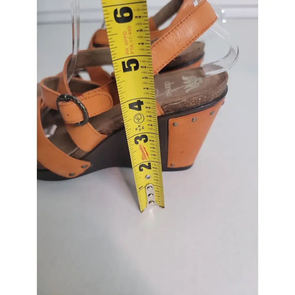 Dansko SZ 40 9.5-10 Frida Wedge Sandal Comfort Orange Strappy Festival